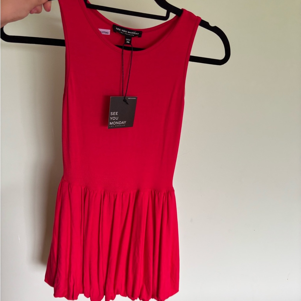 See You Monday Vibrant Red Sleeveless Dress